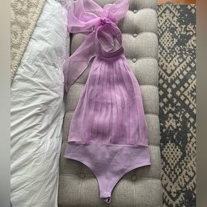 Lilac lovers and friends bodysuit with low cut back